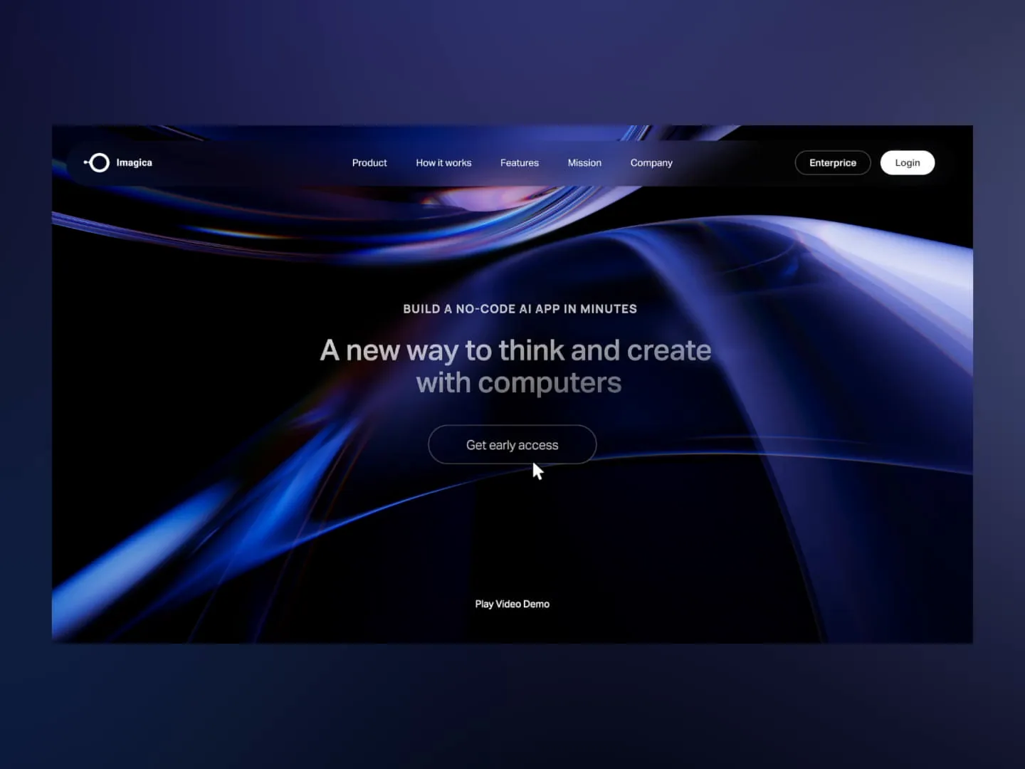 Imagica landing page Dark Design