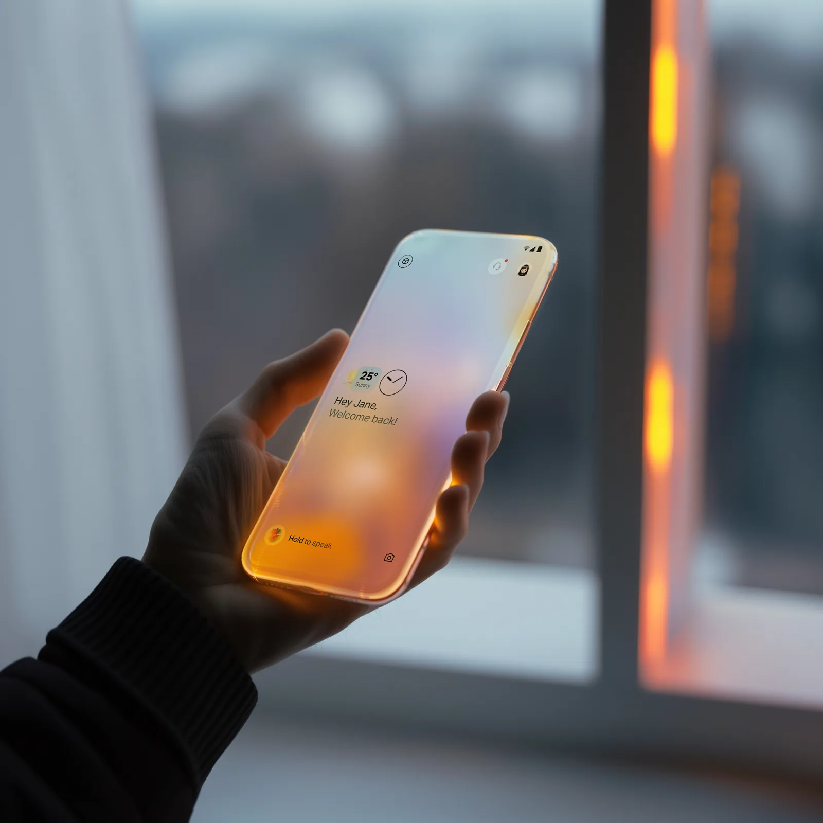 Glowing Home screen for Natural AI